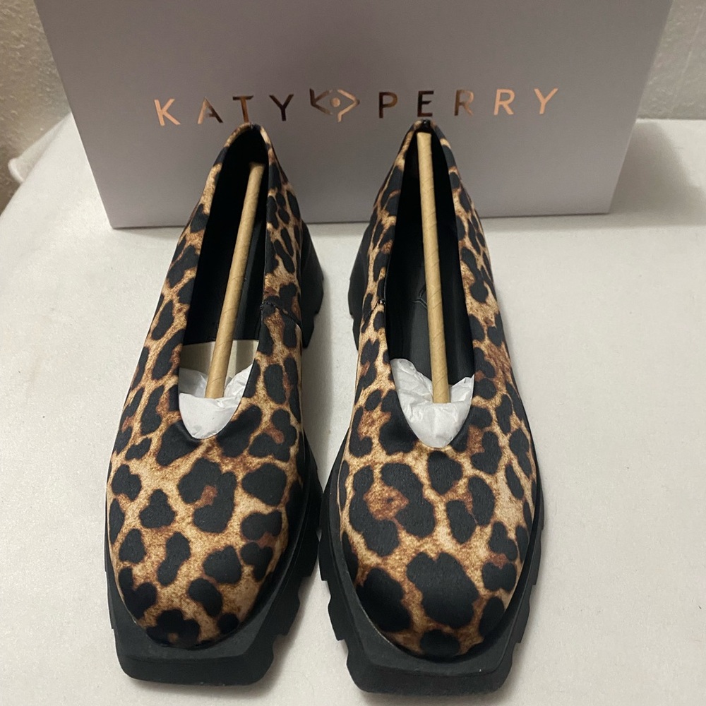 Katy Perry Collections The Daarling Slip On Coffee Multi Flats NIB Chunky Size 5 - Picture 2 of 10